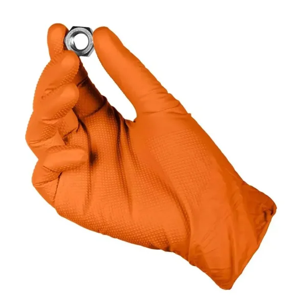 Manusi nitril, unica folosinta, portocaliu, set 50 buc, marimea M, NEO