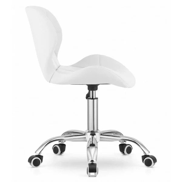 Masa de toaleta/machiaj, Irina + scaun Avola, alb, cu oglinda si LED-uri, 94x43x141 cm