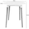 Masa stil scandinav, Artool, Kami, rotunda, MDF si lemn, alb, 80x74 cm