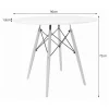 Masa stil scandinav, Artool, rotund, MDF si lemn, alb, 90x72 cm