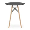 Masa stil scandinav, Artool, rotund, MDF si lemn, negru, 60x72 cm