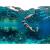 Masca snorkeling cu tub, Trizand, neagra, sistem antiaburire, suport camera, marime S/M