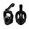 Masca snorkeling cu tub, Trizand, neagra, sistem antiaburire, suport camera, marime S/M