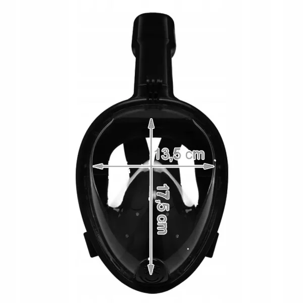 Masca snorkeling cu tub, Trizand, neagra, sistem antiaburire, suport camera, marime S/M