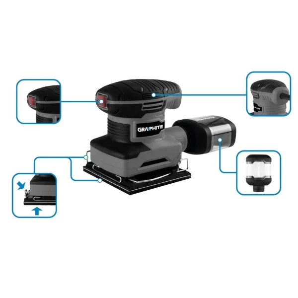 Masina de slefuit orbital, excentric, 240 W, 110x100 mm, Graphite