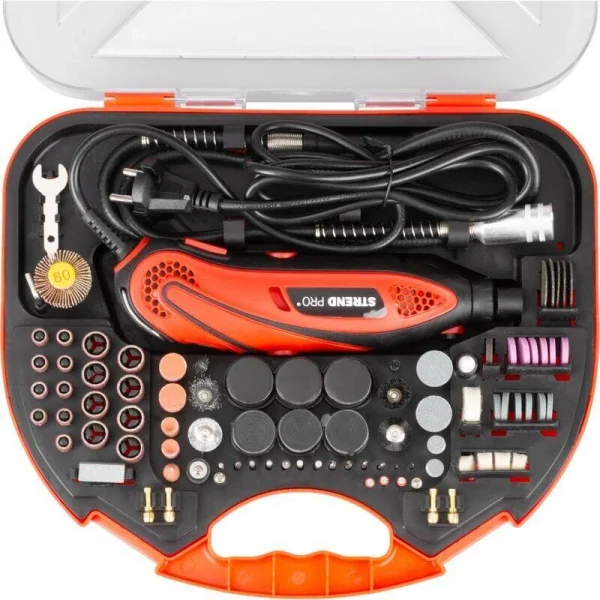 Mini polizor cu accesorii, trusa, 135 W, Strend Pro