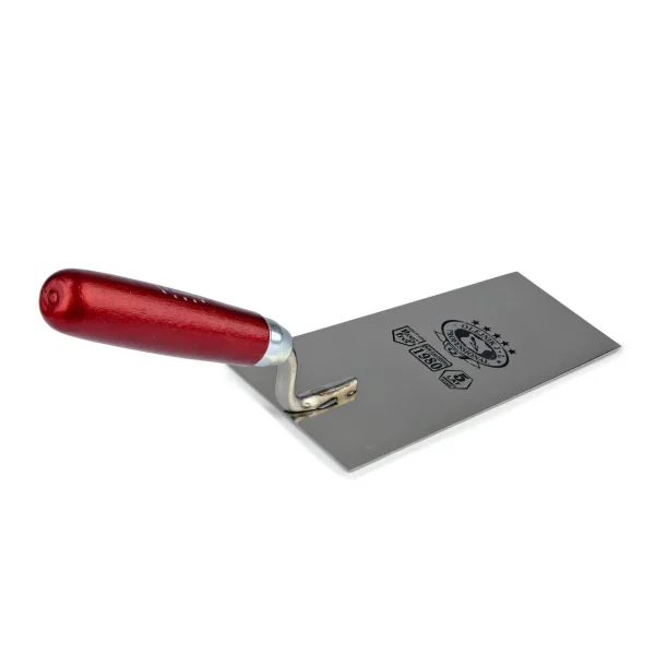 Mistrie inox, trapez, ingusta, sudura in puncte, 16 cm, maner lemn, Olejnik