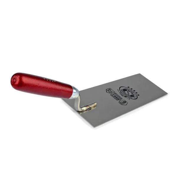 Mistrie inox, trapez, ingusta, sudura in puncte, 18 cm, maner lemn, Olejnik