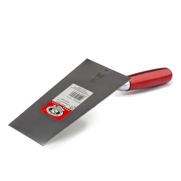 Mistrie inox, trapez, ingusta, sudura in puncte, 18 cm, maner lemn, Olejnik
