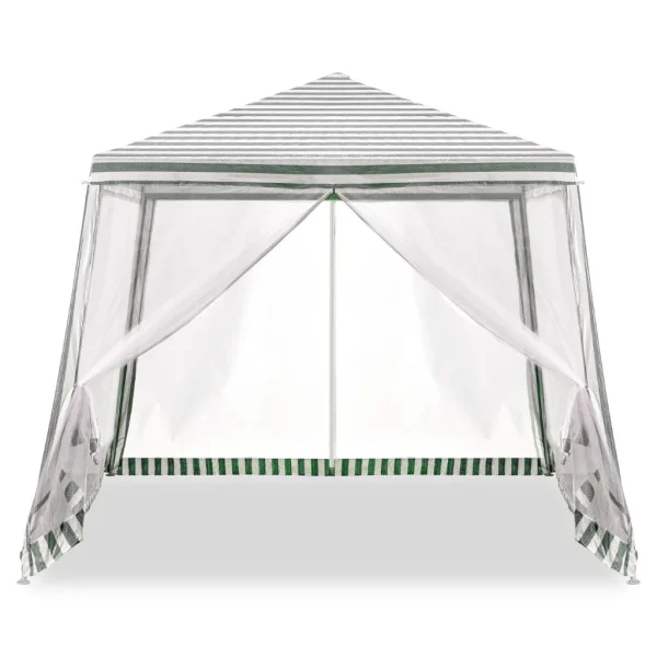Pavilion de gradina, cort pentru petreceri, foișor cu plasa de tantari, culoare alb/verde, dimensiune 3 x 3 m