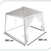 Pavilion de gradina, cort pentru petreceri, foișor cu plasa de tantari, culoare alb/verde, dimensiune 3 x 3 m