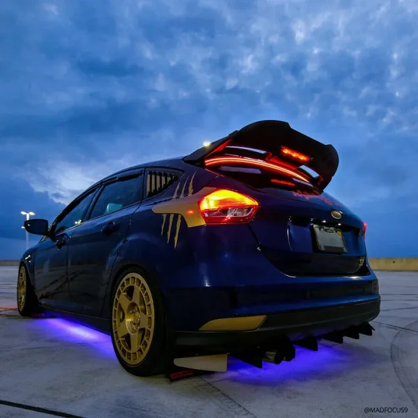 Eleron auto cu lampa stop frana suplimentara pentru autoturisme, 12V, 120cm, Negru