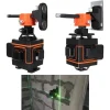 Nivela laser, verde, 360°, 4D, cu acumulator, incarcator, suport magnetic, 25 m, Bigstren