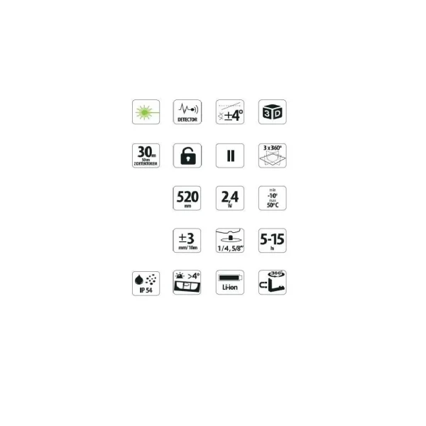 Nivela laser, 3D, verde, 30 m, Dedra