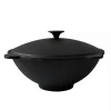 Oala de fonta tip wok, cu capac, 51.5x26 cm, Perfect Home