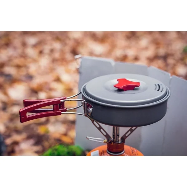 Oala si tigaie turistica, camping, aluminiu, cu accesorii, set 8 piese, NEO 