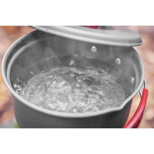 Oala si tigaie turistica, camping, aluminiu, cu accesorii, set 8 piese, NEO 