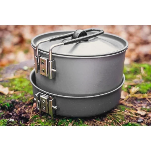 Oala, tigaie si ibric/ceainic, turistic, camping, aluminiu, set 3 piese, NEO