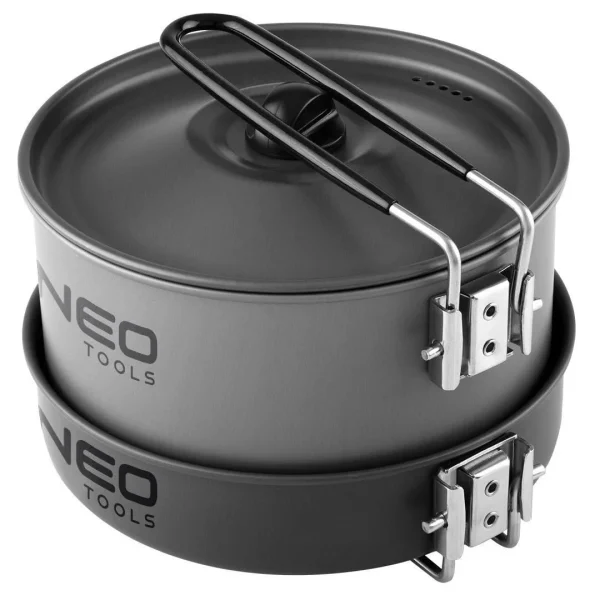 Oala, tigaie si ibric/ceainic, turistic, camping, aluminiu, set 3 piese, NEO