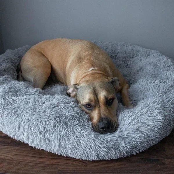 Culcus moale pentru caine/pisica, gri, 90 cm