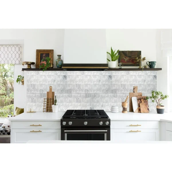 Panou decorativ, PVC, model marmura, gri, 96x48.5 cm