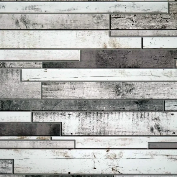 Panou decorativ, PVC, model piatra 3D, nuante gri deschis si inchis, 96x48.5 cm