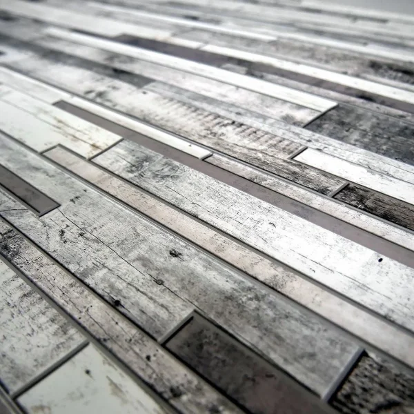 Panou decorativ, PVC, model piatra 3D, nuante gri deschis si inchis, 96x48.5 cm