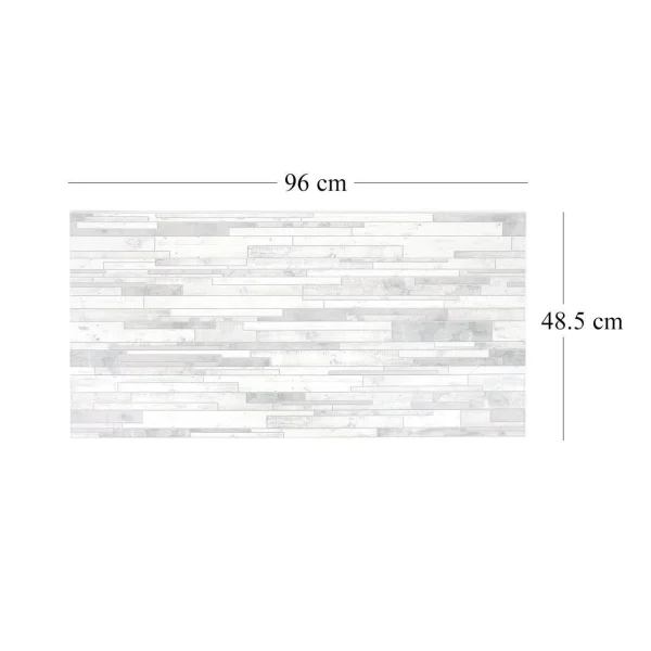 Panou decorativ, PVC, model piatra 3D, nuante gri deschis si inchis, 96x48.5 cm