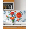 Panou decorativ, PVC, model portocale, alb si portocaliu, 96x48.5 cm