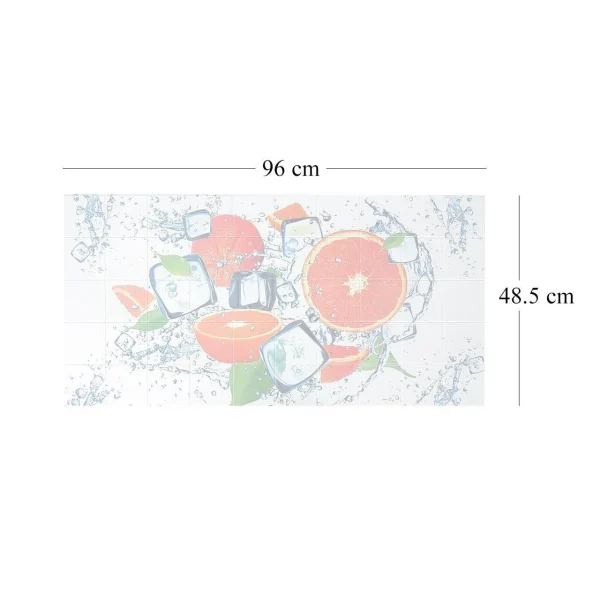 Panou decorativ, PVC, model portocale, alb si portocaliu, 96x48.5 cm