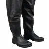 Pantaloni, cu pieptar, salopeta, pentru pescuit, cu bretele ajustabile, cizme, marimea 43, negru, Malatec