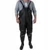 Pantaloni, cu pieptar, salopeta, pentru pescuit, cu bretele ajustabile, cizme, marimea 43, negru, Malatec