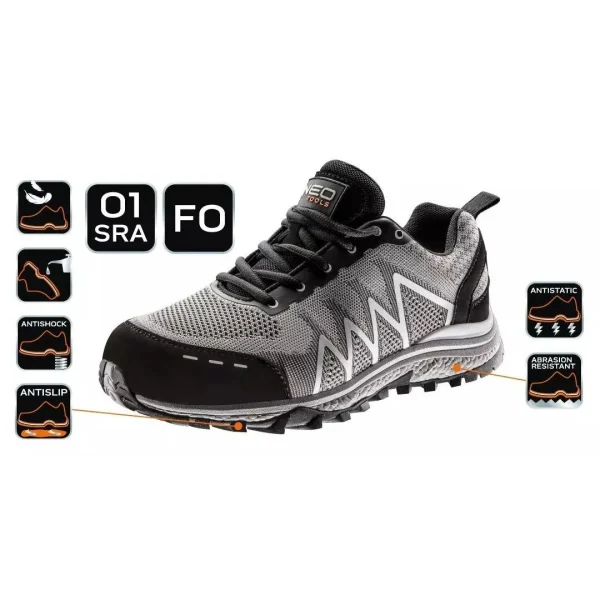 Pantofi de lucru fara elemente metalice, O1, SRA, marimea 43, NEO