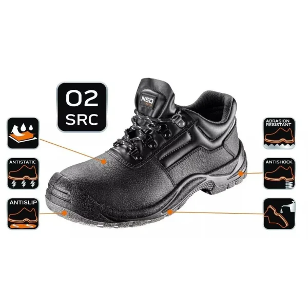 Pantofi de lucru profesionali, 02, SRC, piele, marimea 42, NEO