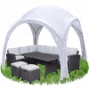 Pavilion pentru gradina/comercial, pliabil, alb, 3.2x3.2x2.5 m, Jumi