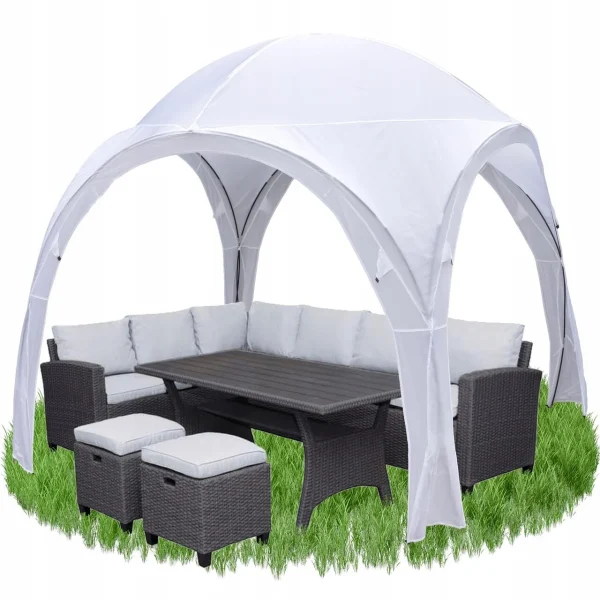 Pavilion pentru gradina/comercial, pliabil, alb, 3.2x3.2x2.5 m, Jumi