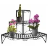 Suport de plante, gradina, pentru colt, in trepte, metalic, 60x60x60 cm 