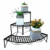Suport de plante, gradina, pentru colt, in trepte, metalic, 60x60x60 cm 