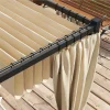 Pergola pentru gradina/terasa, retractabila, cu perdele, cadru metalic, negru si bej, 3x3x2.27 m