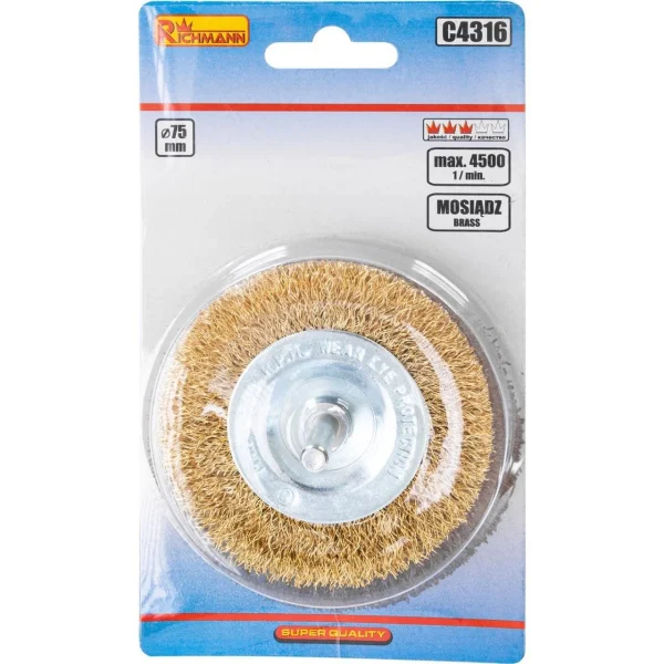 Perie sarma alama, circulara, cu tija, 75 mm, Richmann