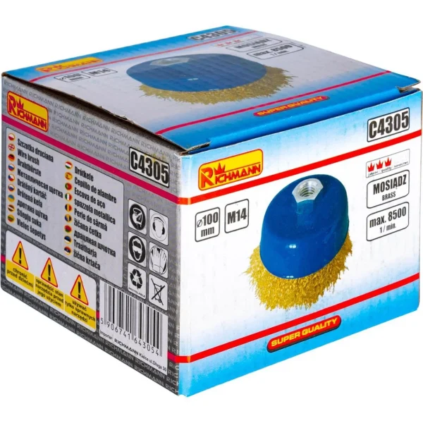 Perie sarma alama, tip cupa, M14, 100 mm, Richmann 