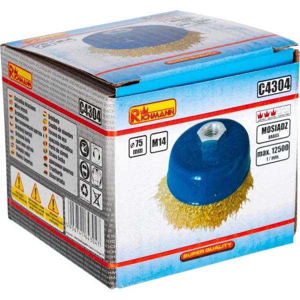 Perie sarma alama, tip cupa, M14, 75 mm, Richmann 