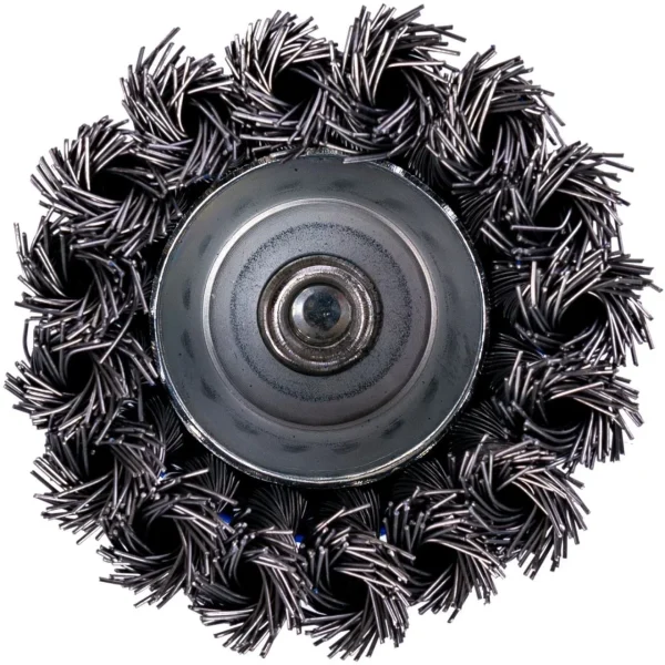 Perie sarma otel, tip cupa, cu toroane, tija, 75 mm, Richmann 