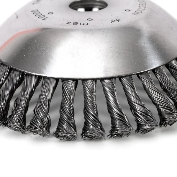 Perie sarma, tip cupa, cu toroane, pentru motocoasa/trimmer, Micul Fermier, 200 mm