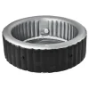 Piscina jacuzzi, gonflabila, rotunda, cu pompa si filtru, prelata acoperire, lumina LED, gri si alb, 930 L, 6 persoane, 204x70 cm, MSpa