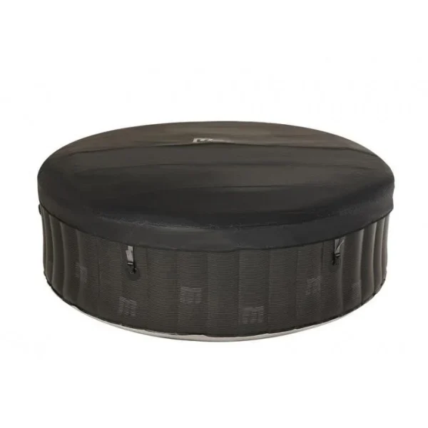 Piscina jacuzzi, gonflabila, rotunda, cu pompa si filtru, prelata acoperire, lumina LED, gri si alb, 930 L, 6 persoane, 204x70 cm, MSpa