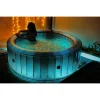 Piscina jacuzzi, gonflabila, rotunda, cu pompa si filtru, prelata acoperire, lumina LED, gri si alb, 930 L, 6 persoane, 204x70 cm, MSpa