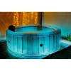 Piscina jacuzzi, gonflabila, rotunda, cu pompa si filtru, prelata acoperire, lumina LED, gri si alb, 930 L, 6 persoane, 204x70 cm, MSpa