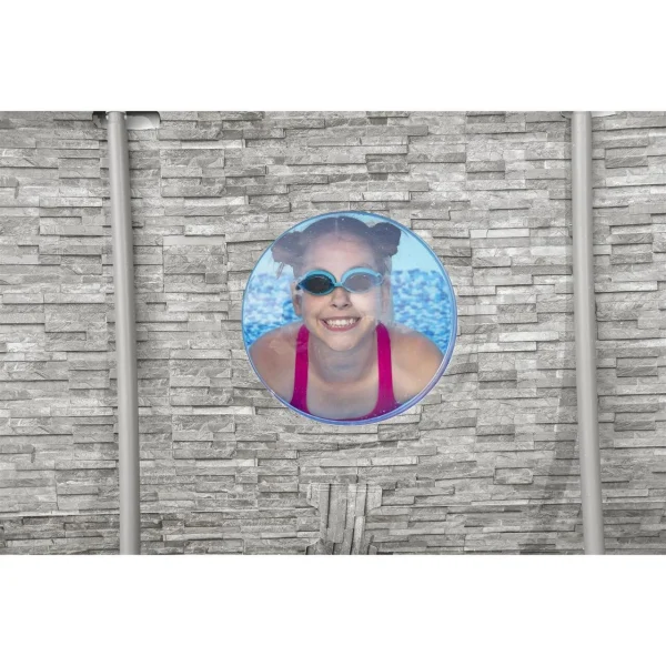 Piscina structura metalica, ovala, cu filtru, pompa, scara, dozator, prelata acoperire, gri, 427x250x100 cm, Bestway Power Steel