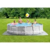 Piscina structura metalica, rotunda, cu filtru, pompa, scara, prelata acoperire, gri, 457x107 cm, Intex Prism Frame